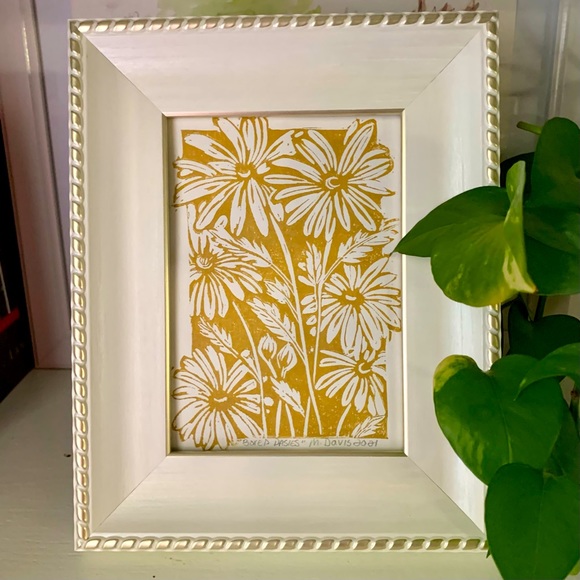 ART- Original framed block print Lino block print - Picture 3 of 6